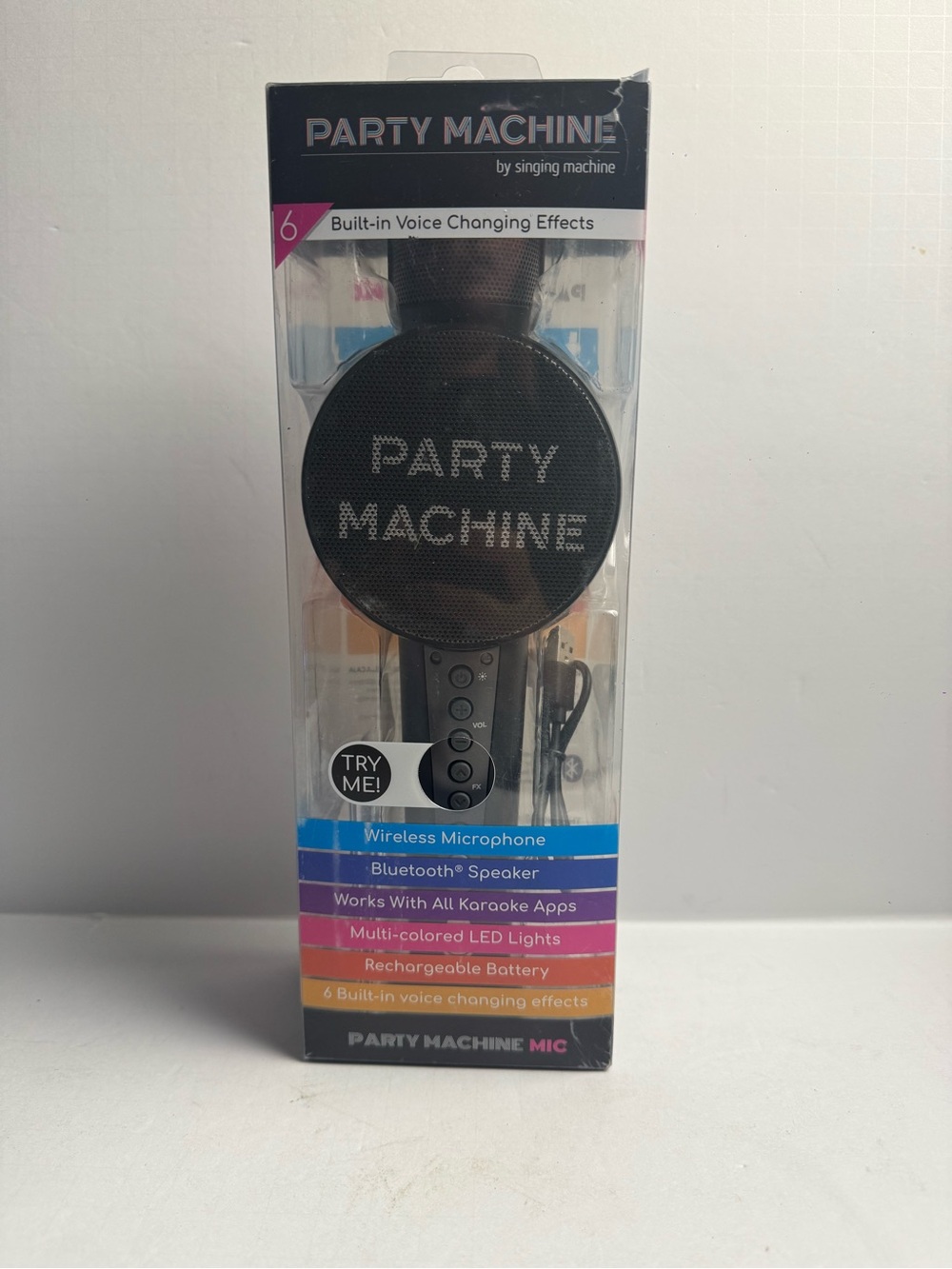 Party Machine Wireless Bluetooth Karaoke Microphone - Black
